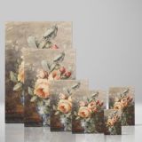 Boeket Rozen in een Vaas - Dutch Watercolor Floral By Adrienne Jacqueline s Jacob canvas wall art - Image 4