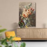Boeket Rozen in een Vaas - Dutch Watercolor Floral By Adrienne Jacqueline s Jacob canvas wall art - Image 5