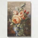Boeket Rozen in een Vaas - Dutch Watercolor Floral By Adrienne Jacqueline s Jacob canvas wall art - Image 7