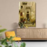 The Courtyard of a House in Cairo - Egyptian Street Scene By Willem de Famars Testas canvas wall art - Image 5