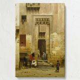 The Courtyard of a House in Cairo - Egyptian Street Scene By Willem de Famars Testas canvas wall art - Image 7