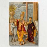 Radha Krishna - Hindu Devotional Scene with Flute and Cows By Unknown Indian Artist canvas wall art - Image 7