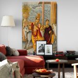 Radha Krishna - Hindu Devotional Scene with Flute and Cows By Unknown Indian Artist canvas wall art - Image 8