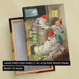 Christmas Gnomes Wrapping Gifts - 1899 Holiday Illustration By Jenny Nystršm canvas wall art - Image 6