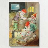 Christmas Gnomes Wrapping Gifts - 1899 Holiday Illustration By Jenny Nystršm canvas wall art - Image 7