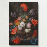 Still Life with Flowers and a Watch - Elegant Floral Baroque By Abraham Mignon canvas wall art - Image 7