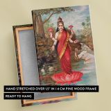 Lakshmi Standing on Lotus - Hindu Goddess of Wealth By Raja Ravi Varma canvas wall art - Image 6