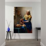 The Milkmaid - Dutch Kitchen Scene with Pouring Milk By Johannes Vermeer canvas wall art - Image 2
