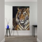 A Reclining Tiger - Detailed Wildlife Big Cat Portrait By Geza Vastagh canvas wall art - Image 2