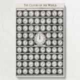 The Clocks of the World - 1910 Time Zone Diagram by Medicology, Antique Educational Chart canvas wall art - Image 7