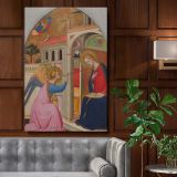The Annunciation - Virgin and Gabriel Scene by Tommaso del Mazza, Early Renaissance Art canvas wall art