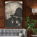 Attraction I - Dark Romantic Gothic Scene By Edvard Munch canvas wall art