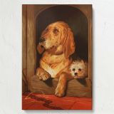 Dignity and Impudence - Bloodhound and Terrier Dog Portrait By Sir Edwin Landseer canvas wall art - Image 7