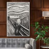 The Scream - Black and White Expressionist Print By Edvard Munch