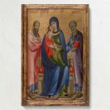 Virgin and Child with Saints - Sacred Medieval Painting canvas wall art - Image 7