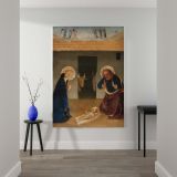 The Nativity - Rustic Stable Scene with Mary and Jesus By Zanobi Strozzi canvas wall art - Image 2