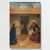 The Nativity - Rustic Stable Scene with Mary and Jesus By Zanobi Strozzi canvas wall art - Image 7