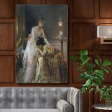 After the Ball - Elegant 19th Century Women Portrait By Alfred Stevens canvas wall art