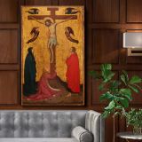The Crucifixion - Angels, Mary & Saints Devotional Scene By Stefano da Verona canvas wall art
