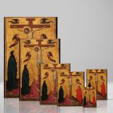 The Crucifixion - Angels, Mary & Saints Devotional Scene By Stefano da Verona canvas wall art - Image 4