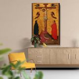 The Crucifixion - Angels, Mary & Saints Devotional Scene By Stefano da Verona canvas wall art - Image 5