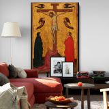 The Crucifixion - Angels, Mary & Saints Devotional Scene By Stefano da Verona canvas wall art - Image 8