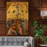 The Crucifixion - Early Renaissance Gold Painting By Fra Angelico canvas wall art