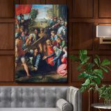 Christ Falling on the Way to Calvary - Sacrificial Scene By Raphael canvas wall art