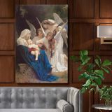 The Virgin of the Angels - Madonna with Child and Angels By Bouguereau canvas wall art