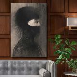 Armor - Surreal Fantasy Knight Portrait By Odilon Redon canvas wall art