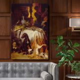 After the Hunt - Dramatic Still Life with Game and Dogs By David Neal canvas wall art