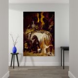 After the Hunt - Dramatic Still Life with Game and Dogs By David Neal canvas wall art - Image 2