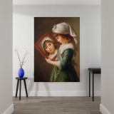 Julie Le Brun Looking in a Mirror - Elegant Girl Portrait By canvas wall art - Image 2