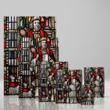 Saint with Book and Staff - Vibrant Medieval Glass Panel canvas wall art - Image 4