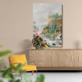 Birds near a Mountain Stream - Colorful Rustic Nature Scene By Herman Henstenburgh canvas wall art - Image 5