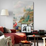 Birds near a Mountain Stream - Colorful Rustic Nature Scene By Herman Henstenburgh canvas wall art - Image 8
