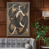 Danseres met Draperie'n - Stylized Nude Dancer in Drapes By Henk Schilling canvas wall art