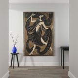 Danseres met Draperie'n - Stylized Nude Dancer in Drapes By Henk Schilling canvas wall art - Image 2