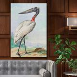 Jabiru - Serene Long-Legged Bird in Landscape By Aert Schouman canvas wall art