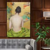 Study of Flesh Color and Gold - Woman in Kimono By William Merritt Chase canvas wall art