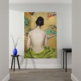 Study of Flesh Color and Gold - Woman in Kimono By William Merritt Chase canvas wall art - Image 2