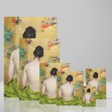 Study of Flesh Color and Gold - Woman in Kimono By William Merritt Chase canvas wall art - Image 4
