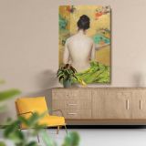 Study of Flesh Color and Gold - Woman in Kimono By William Merritt Chase canvas wall art - Image 5