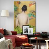 Study of Flesh Color and Gold - Woman in Kimono By William Merritt Chase canvas wall art - Image 8
