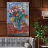 Bouquet de Fleurs - Impressionist Floral Still Life By Camille Pissarro canvas wall art