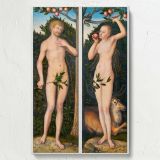 Adam and Eve - Biblical Nude Figures with Serpent By Lucas Cranach the Elder canvas wall art - Image 7