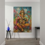 Ganesha Painting - Bold Divine Symbolism in Rich Colors canvas wall art - Image 2