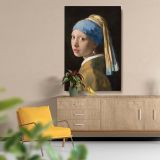 Girl with a Pearl Earring - Iconic Portrait By Johannes Vermeer canvas wall art - Image 5