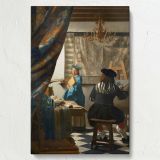 The Allegory of Painting - Dutch Masterpiece in Studio By Johannes Vermeer canvas wall art - Image 7