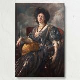 Portrait of Lady Michelham - Elegant Edwardian Style By Jacques- canvas wall art - Image 7